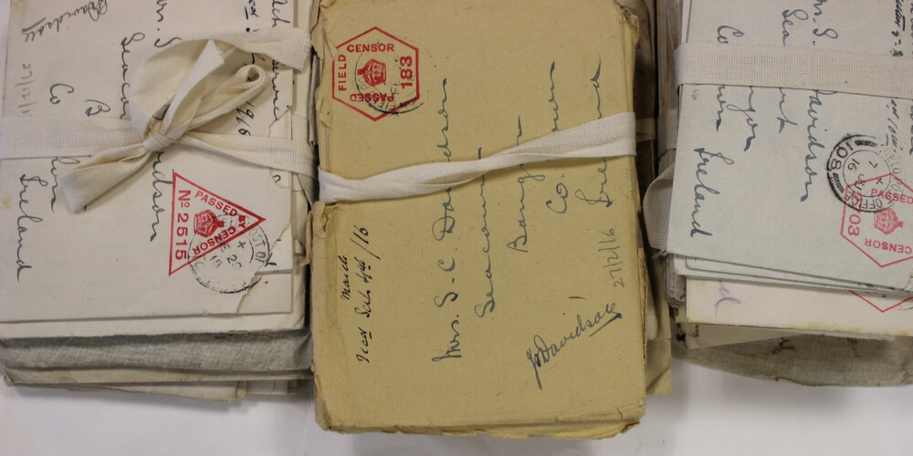 Three packets of letters